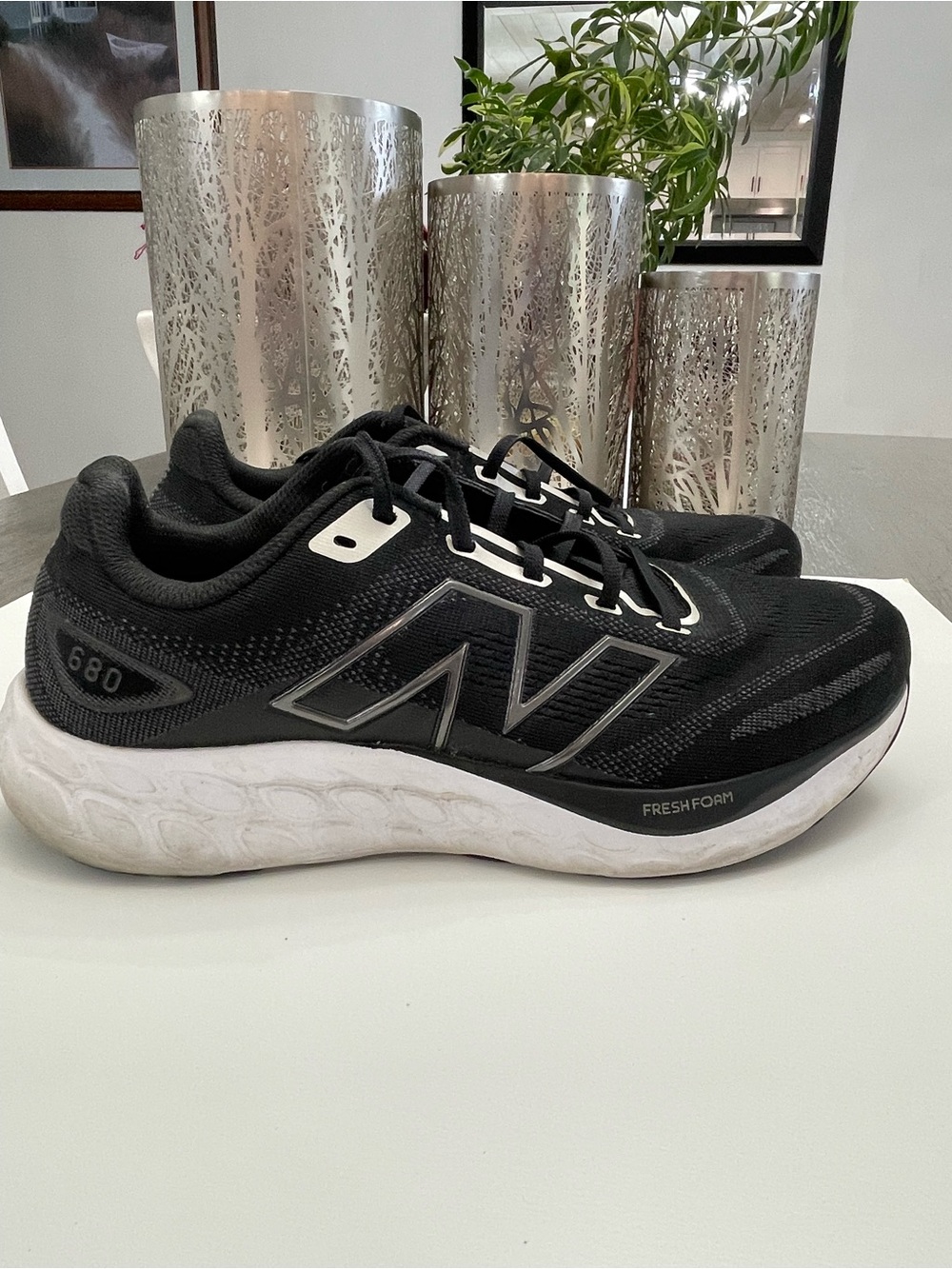 New Balance Black and White Fresh Foam Running Shoes